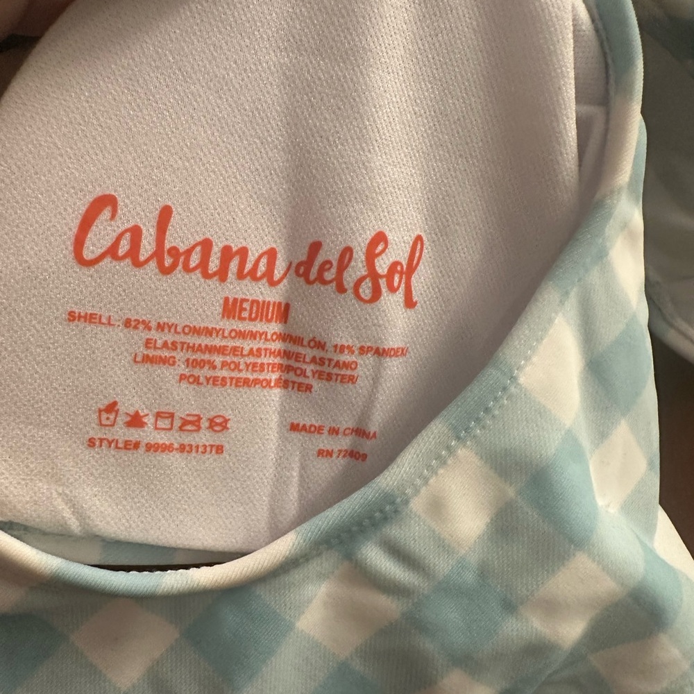 Cabana del Sol Blue and White Checkered Top and bottom M